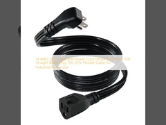 14 AWG SPT-3 Плоский проволочный электропровод NEMA 5-15P до 5-15R Прямая кнопка 15A 125V Гибкий кабель для промышленного / домашнего использования
