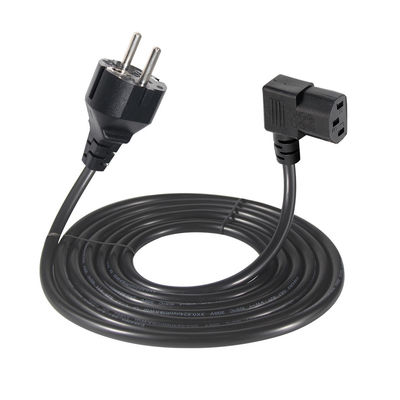 VDE Европейский Schuko Cee 77 7/7 250V H05vv-F 3G2.5 90 градусов C13 Прямоугольный силовой кабель