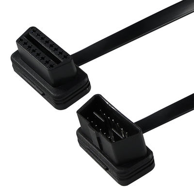OBD-II Кабель расширения с плоской лентой с 16-контактным мужским и женским разъемом для диагностического сканера транспортного средства GPS-трекера