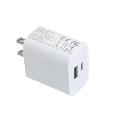 Настенное зарядное устройство US 2-Pin 18W с двумя USB-портами – адаптер питания с быстрой зарядкой Type-C и USB-A для смартфонов, планшетов, камер