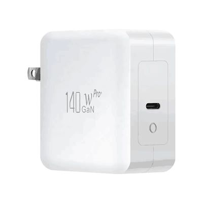 Настенное зарядное устройство US с 2 контактами и одним портом USB-C, выходная мощность 140 Вт, адаптер быстрой зарядки для ноутбука/мобильного телефона