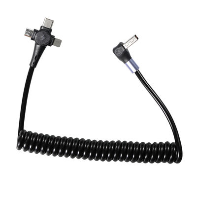 Вплетенный нейлонный быстрый USB C 3.0 Type C кабель 3-в-1 катушки зарядки