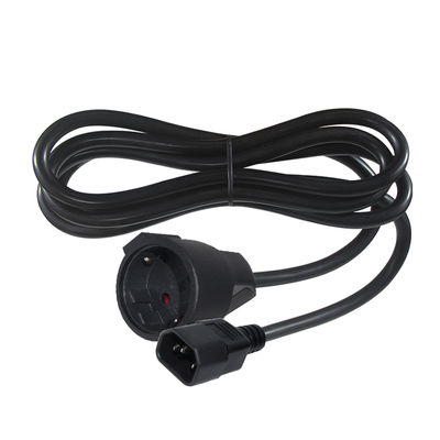 VDE CE одобренный IEC C14 на Schuko кабель адаптера H05VV-F 3G1.0mm2