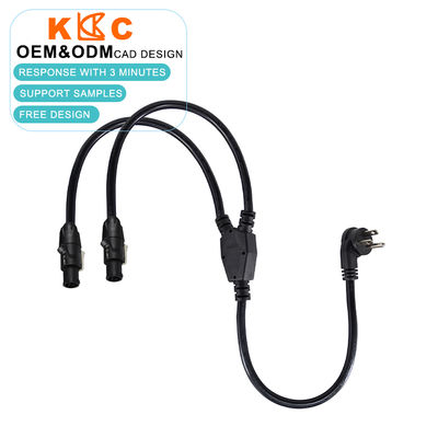 Кабель-разветвитель US Plug to Dual PowerCON, 2-портовый удлинитель переменного тока для аудио, освещения, сцены и профессионального оборудования