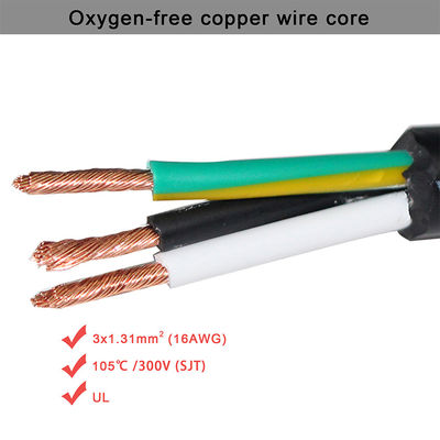 IEC5 Женский конец 3-проходного кабеля переменного тока 14AWG NEMA 5-15P Вставка в розетку IEC 320 C5
