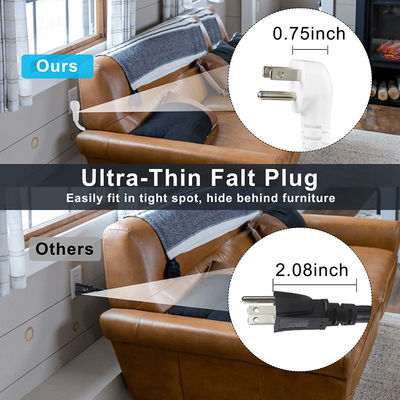 NEMA 5-15P до 5-15R Кабель питания 1FT 2FT для питания ПК