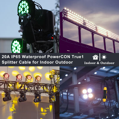 Nac3fca Внутренний и наружный 20A True1 Мужчина к 3 Женщины Y Разделитель PowerCON кабель 1m-10m Длина