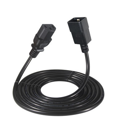 10A IEC Женский конец C20 до C13 Электрический кабель питания VDE 2 Ft Черный расширительный кабель