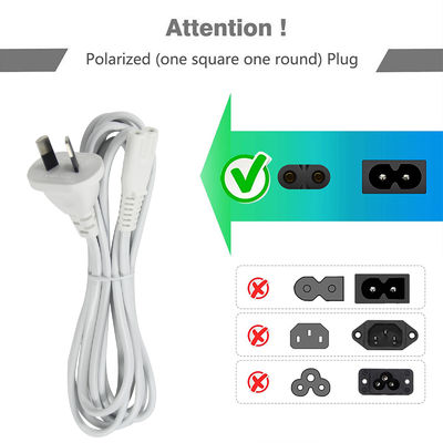 SAA to IEC C7 Power Cord 2-Pin AU Plug 1M Белый сертифицированный ROHS