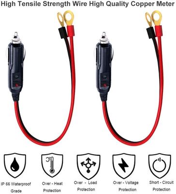 1M Spt-2 12V 24V солнечный кабель сигаретный зажигалка для автомобилей мужской адаптер к 2 кольцевому терминалу