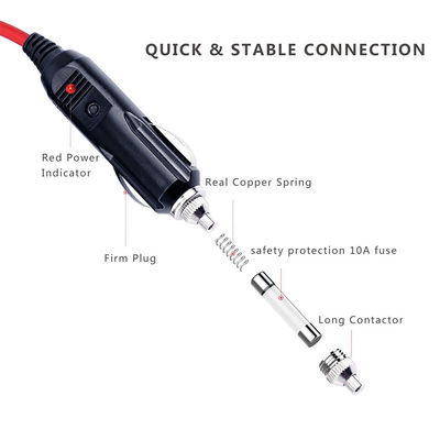 1M Spt-2 12V 24V солнечный кабель сигаретный зажигалка для автомобилей мужской адаптер к 2 кольцевому терминалу