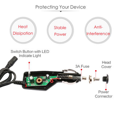 12VDC 24VDC Авто сигаретный зажигалка к DC Jack 2,1 мм сигаретный кабель питания