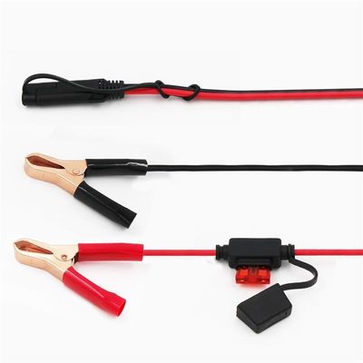 SAE к клипам аллигатора Солнечный кабель 2Pin соединитель 1,5 футов длины
