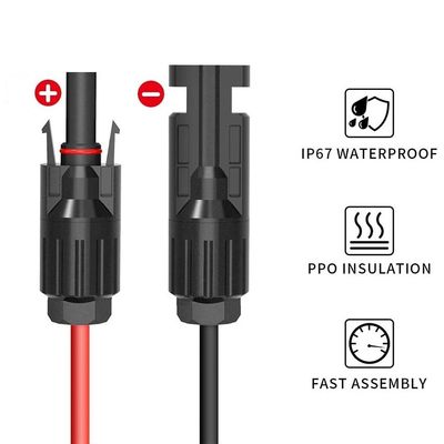 IP67 VDE RV солнечный кабель PV солнечный соединитель к цели нулевой однополярный розетка