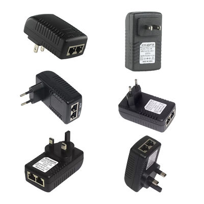 DC соединитель 2 RJ45 порты POE инжектор питания 24V 1a Для IP камеры