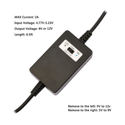 Выходной ток 2A 1,5 м USB A из мужского в DC5521 Преобразователь 12V DC в 5V / 9V / 12V Step Up кабель