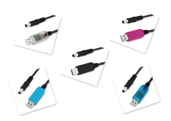 USB 2.0 подключатель к DC Jack Мужчина Buck DC Power 5V до 12V Step Up Converter Cable Set Стандартный тип Белый/Черный