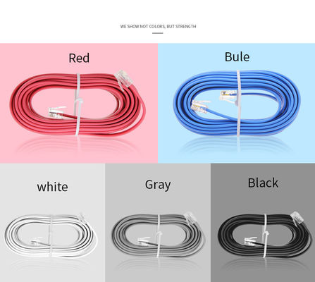 CE-сертифицированный RJ12 6P6C телефонный кабель. 28AWG×6C медный проводник. Интегритет промышленного сигнала.