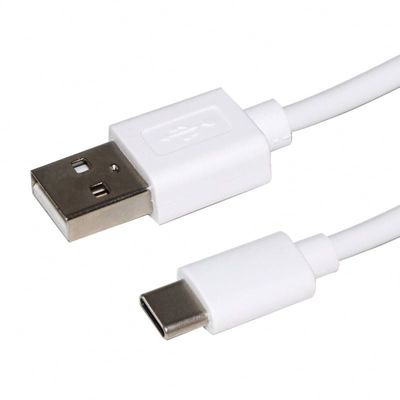 Кабель быстрой зарядки USB от типа А до типа С 1 м Черный Белый