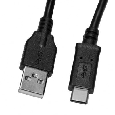 Кабель быстрой зарядки USB от типа А до типа С 1 м Черный Белый