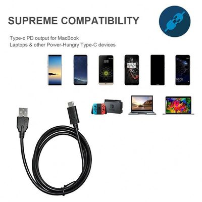 Кабель быстрой зарядки USB от типа А до типа С 1 м Черный Белый