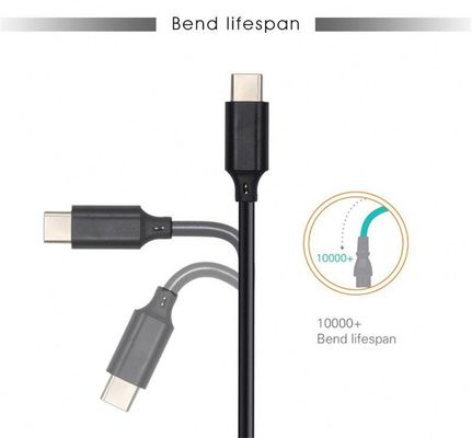 Кабель быстрой зарядки USB от типа А до типа С 1 м Черный Белый