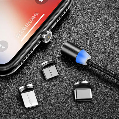 Тип USB Micro-USB 360 градусов 3 в 1 Led USB магнитный адаптер кабель для быстрой зарядки
