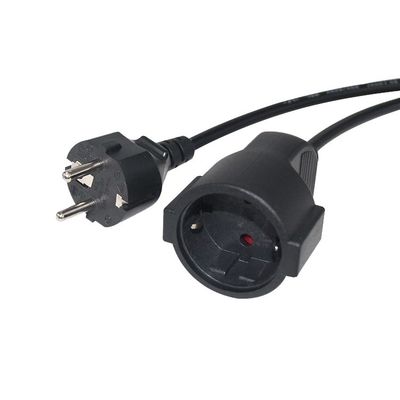 6Ft Black cee/7 EU AC Power Cord 3Pin Splitter Cable 1 до двойного женского Y типа разделенного свинца