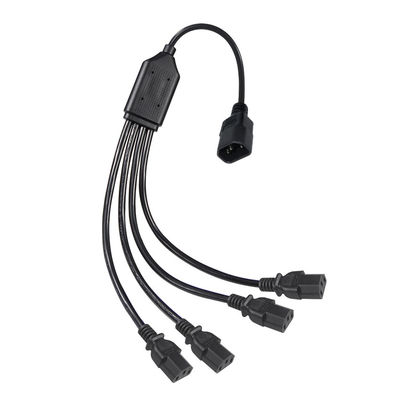 Черный колонтитульный конектор H05vv F Plug Iec C13 Iecc14 Мужчина к женщине Y Splitter кабель расширения электропитания
