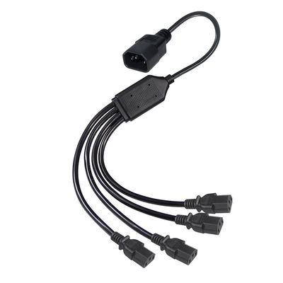 Черный колонтитульный конектор H05vv F Plug Iec C13 Iecc14 Мужчина к женщине Y Splitter кабель расширения электропитания