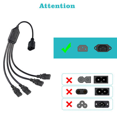 Черный колонтитульный конектор H05vv F Plug Iec C13 Iecc14 Мужчина к женщине Y Splitter кабель расширения электропитания