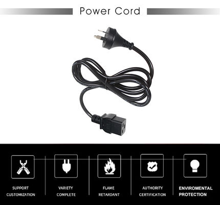 6ft PVC Jacket Australia 3 штифты подключается к IEC 60320 C19 Кабель питания для серверов PDU