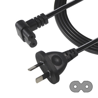 2m SAA Iec Plug H03vvh2f 2X075mm2 Австралийский 2 Prong Рисунок 8 Ac Кабель Конец расширения угол C7 соединитель Корд питания