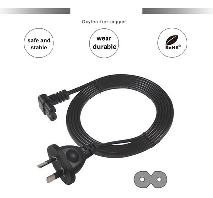 2m SAA Iec Plug H03vvh2f 2X075mm2 Австралийский 2 Prong Рисунок 8 Ac Кабель Конец расширения угол C7 соединитель Корд питания