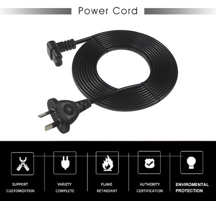2m SAA Iec Plug H03vvh2f 2X075mm2 Австралийский 2 Prong Рисунок 8 Ac Кабель Конец расширения угол C7 соединитель Корд питания