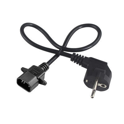 1.0Мм Свертываемый Кабель питания для ноутбуков IEC C14 Сборка 60320 C14 до Euro 3Pin