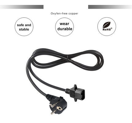 CEE 7/7 до IEC C14 Кабель питания 250V 16A VDE сертифицирован