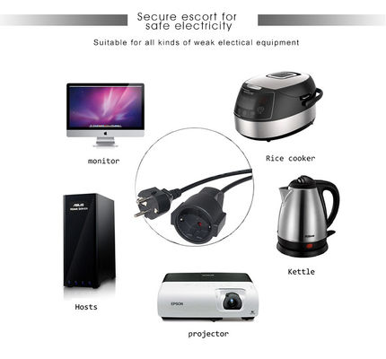 Удлинитель с вилкой Schuko EU 0.3M H05VV-F 3x0.75мм2 CE VDE