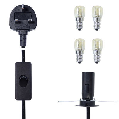 UK Plug E14 Соляная лампа питания шнур с 303 переключателем 1.2M