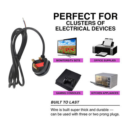 Кабель питания UK 3 Pin BS1363 - IEC C13 H05VV-F 3x0.5мм²