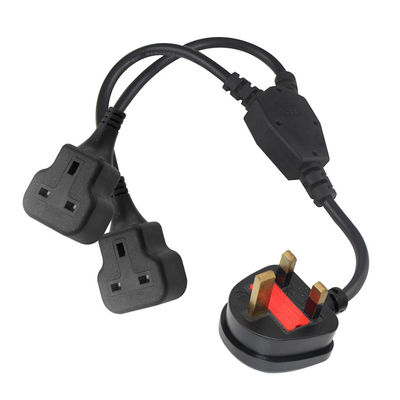 Медь 3 провода AC Power Cord UK 3Pin Мужчина к двойной женской разъединитель Y разделитель кабель Англии