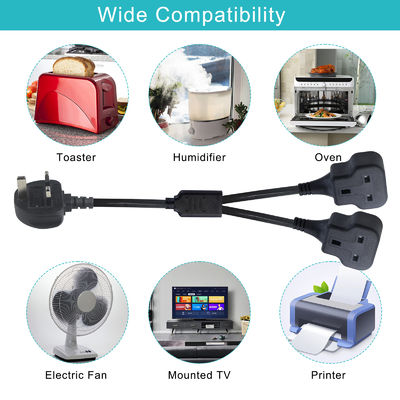 Медь 3 провода AC Power Cord UK 3Pin Мужчина к двойной женской разъединитель Y разделитель кабель Англии
