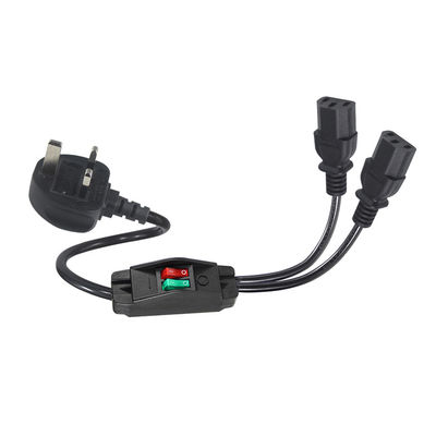 UK Plug Standard Y Shaped 2 In 1 AC Cable Splitter 7A Рейтинг соответствует требованиям клиентов