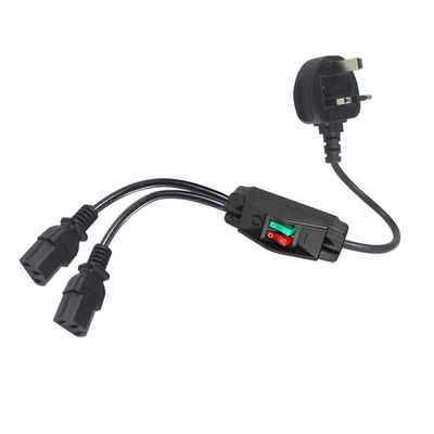 UK Plug Standard Y Shaped 2 In 1 AC Cable Splitter 7A Рейтинг соответствует требованиям клиентов