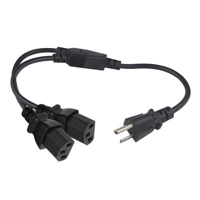 NEMA 5-15P до 2x C13 Y Сплитерный силовой шнур 16AWG 15A