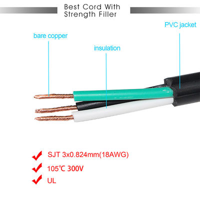 NEMA 5-15P до 2x C13 Y Сплитерный силовой шнур 16AWG 15A