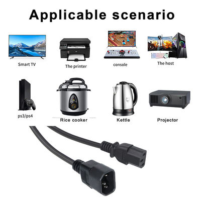 Сертификат VDE 3Ft IEC C13 до C14 Мужчина-женщина расширительный кабель для настольного ПК UPS