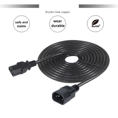 Сертификат VDE 3Ft IEC C13 до C14 Мужчина-женщина расширительный кабель для настольного ПК UPS
