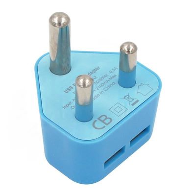 5В 2.1А двойной USB-зарядщик путевой адаптер питания для Южной Африки и Индии
