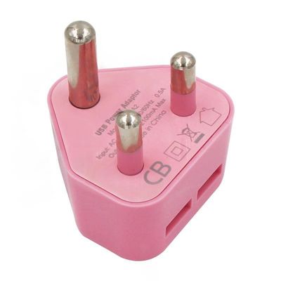 5В 2.1А двойной USB-зарядщик путевой адаптер питания для Южной Африки и Индии